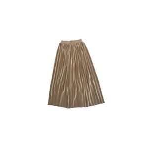 Vintage Handmade Gold Pleated Velvet Maxi Skirt - Women’s Size Small